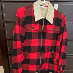Womens Fleece-Lined Flannel Shirt, Zipper Front Plaid